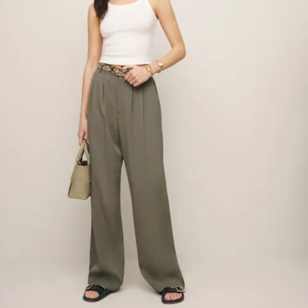 Reformation Mason Pant Brown - Size 10 poppyseed